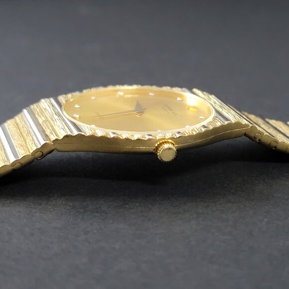 Vintage Raymond Weil Men's 18k Plated Gold Watch – Diamond Hour Markers, Swiss - Picture 4 of 7